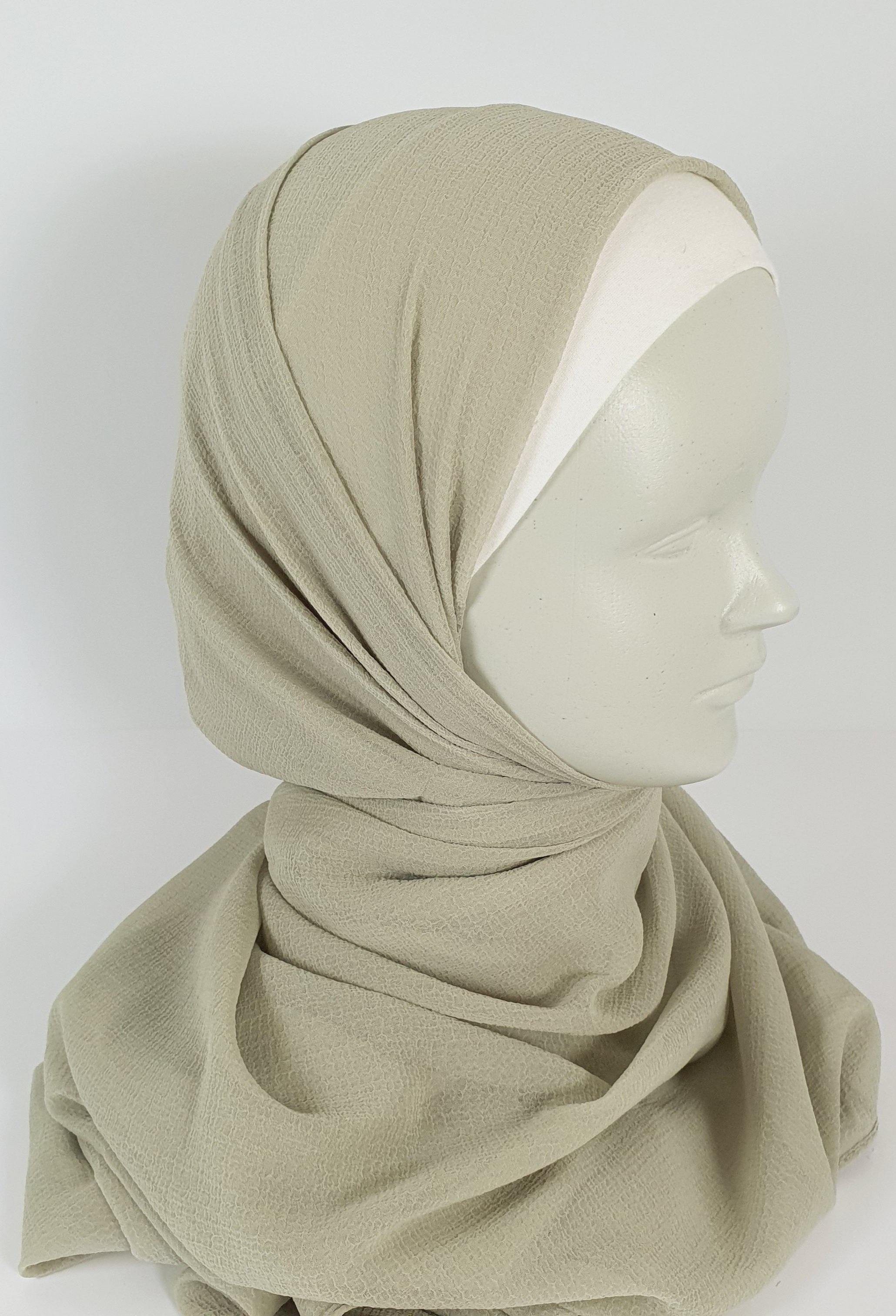 Olive Crinkle Chiffon - Scarvista