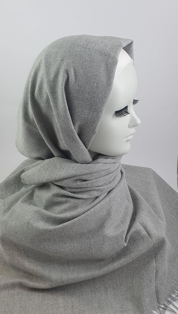 Gray Cashmere Hijab - Scarvista