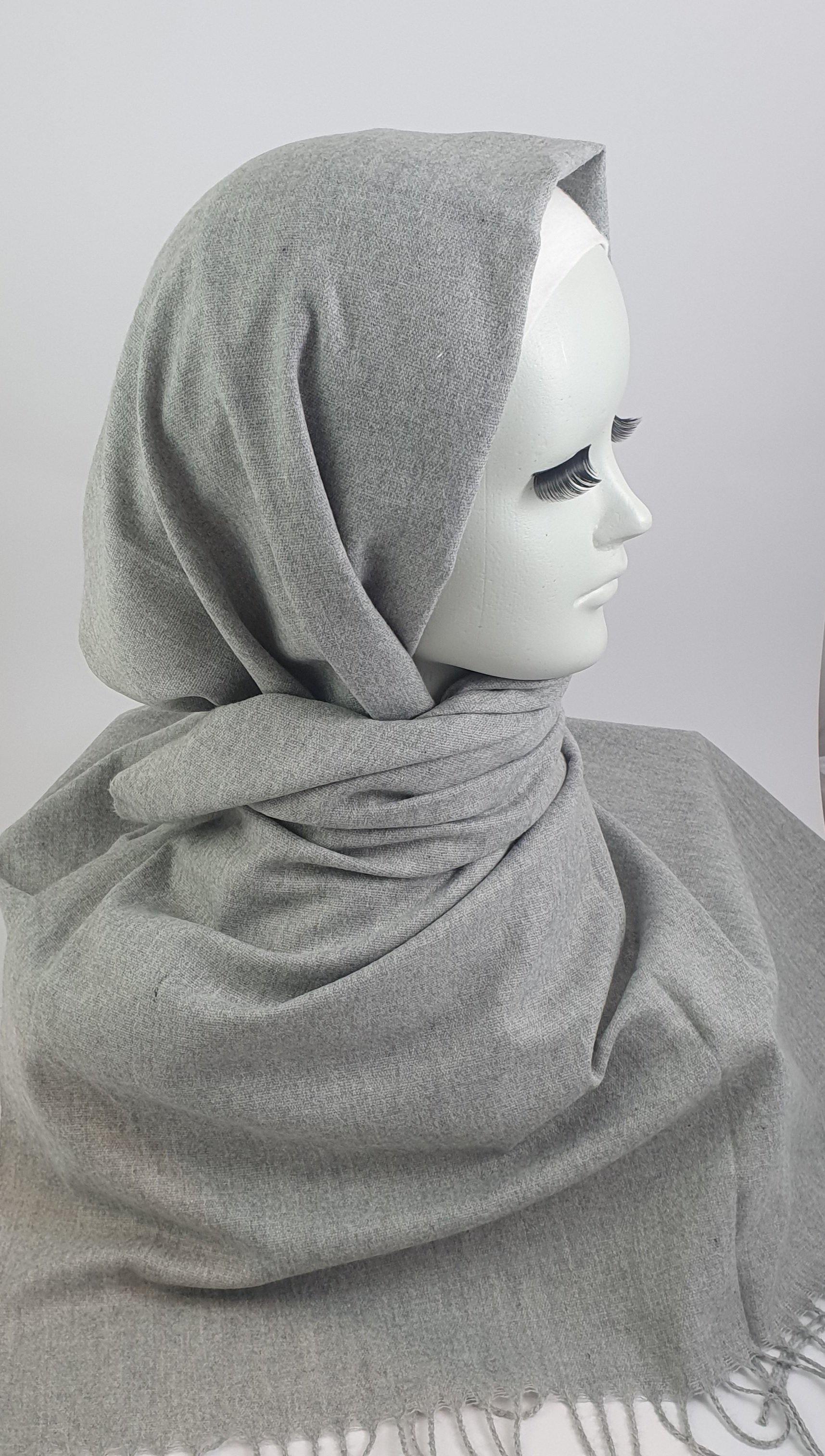 Gray Cashmere Hijab - Scarvista