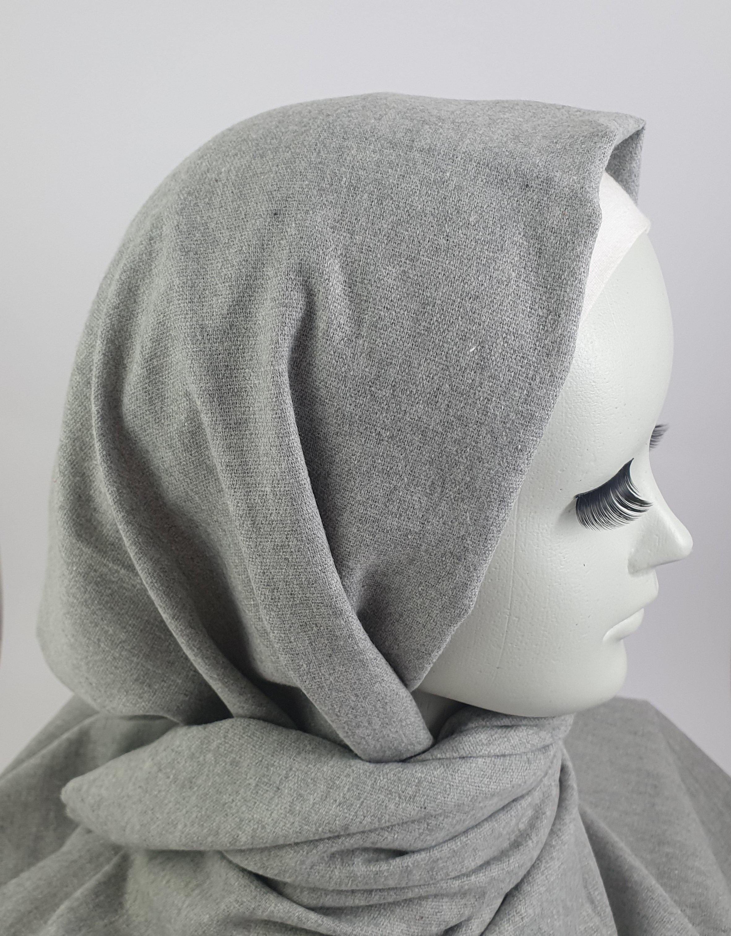 Gray Cashmere Hijab - Scarvista