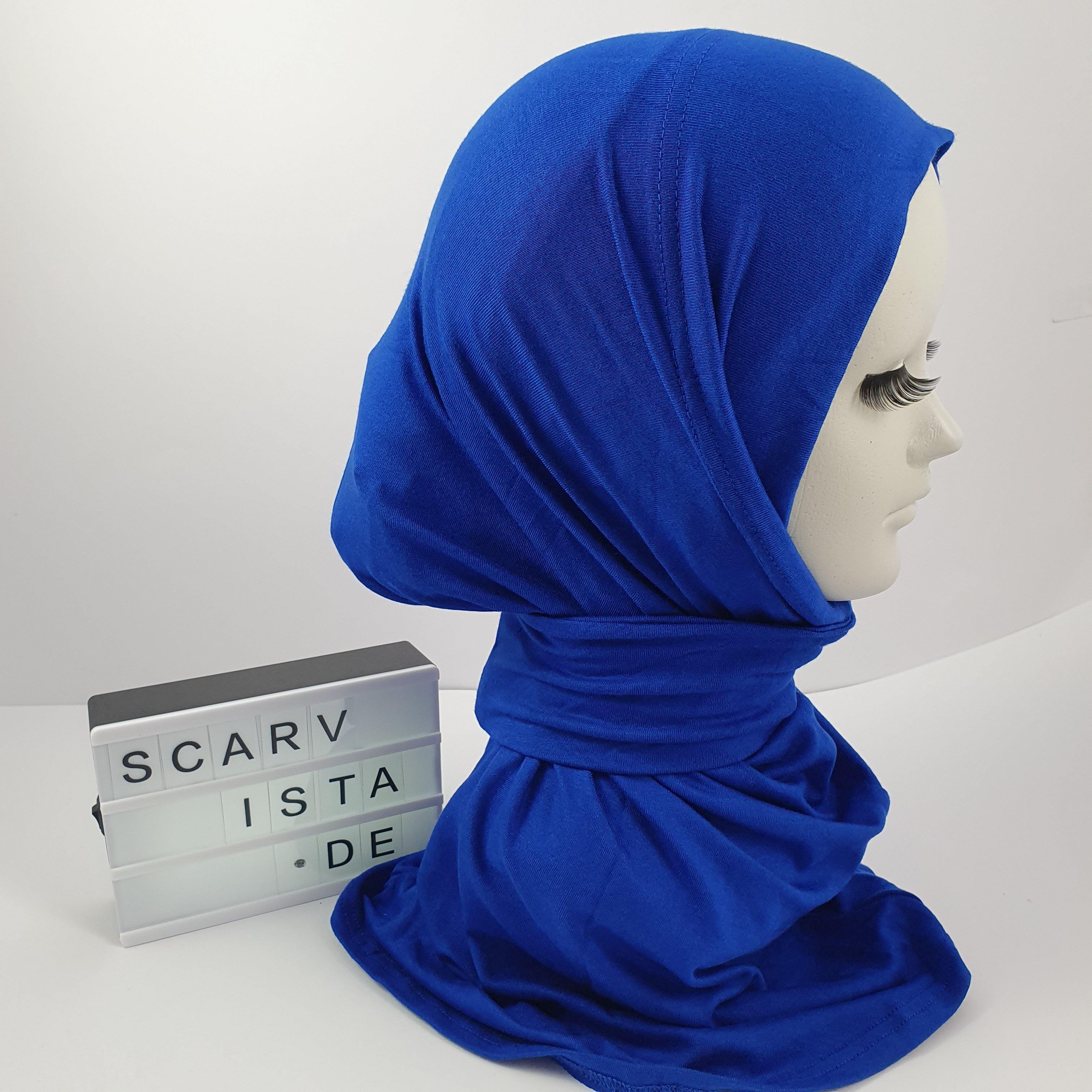 Blue Kuwaiti Hijab - Scarvista