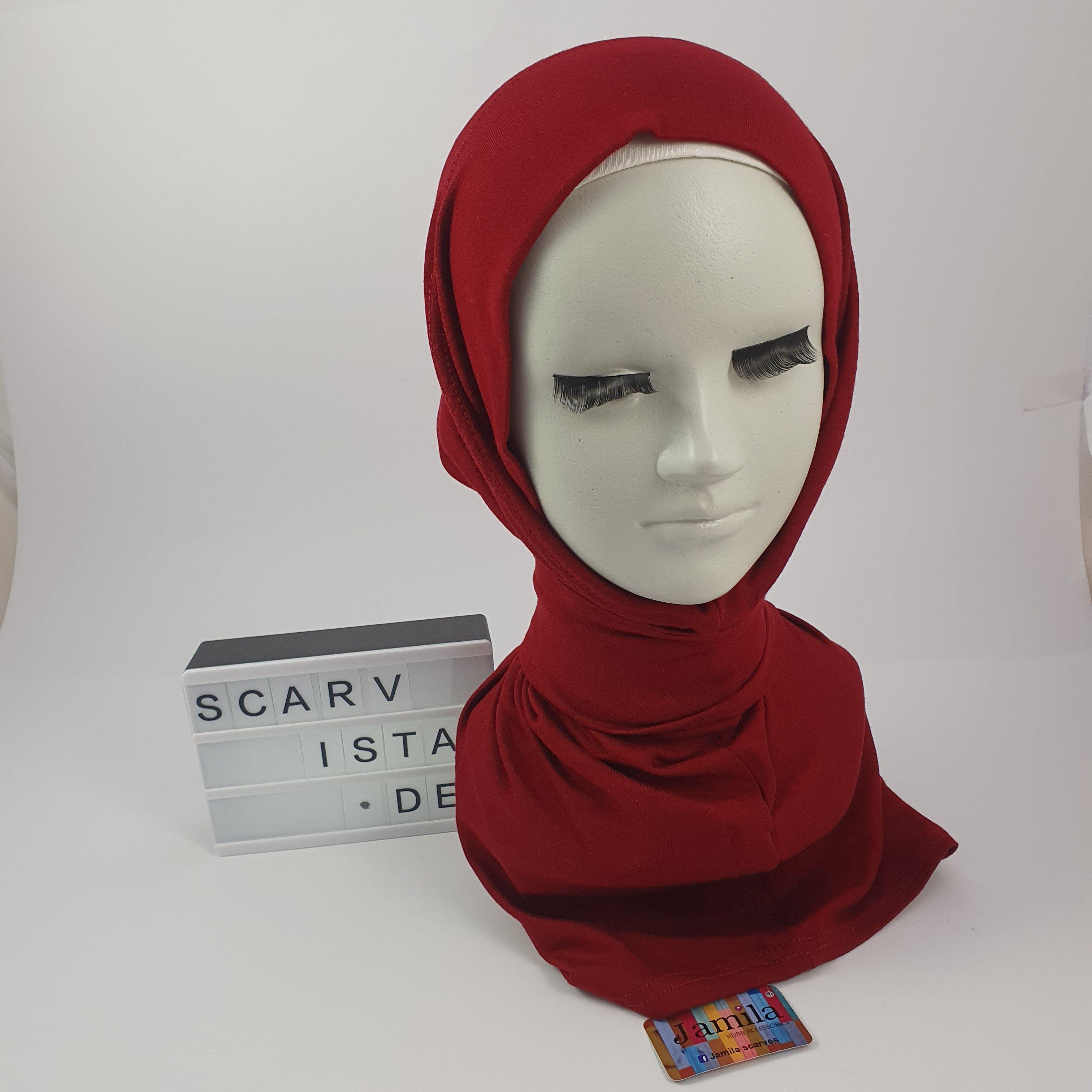 Red Kuwaiti Hijab - Scarvista