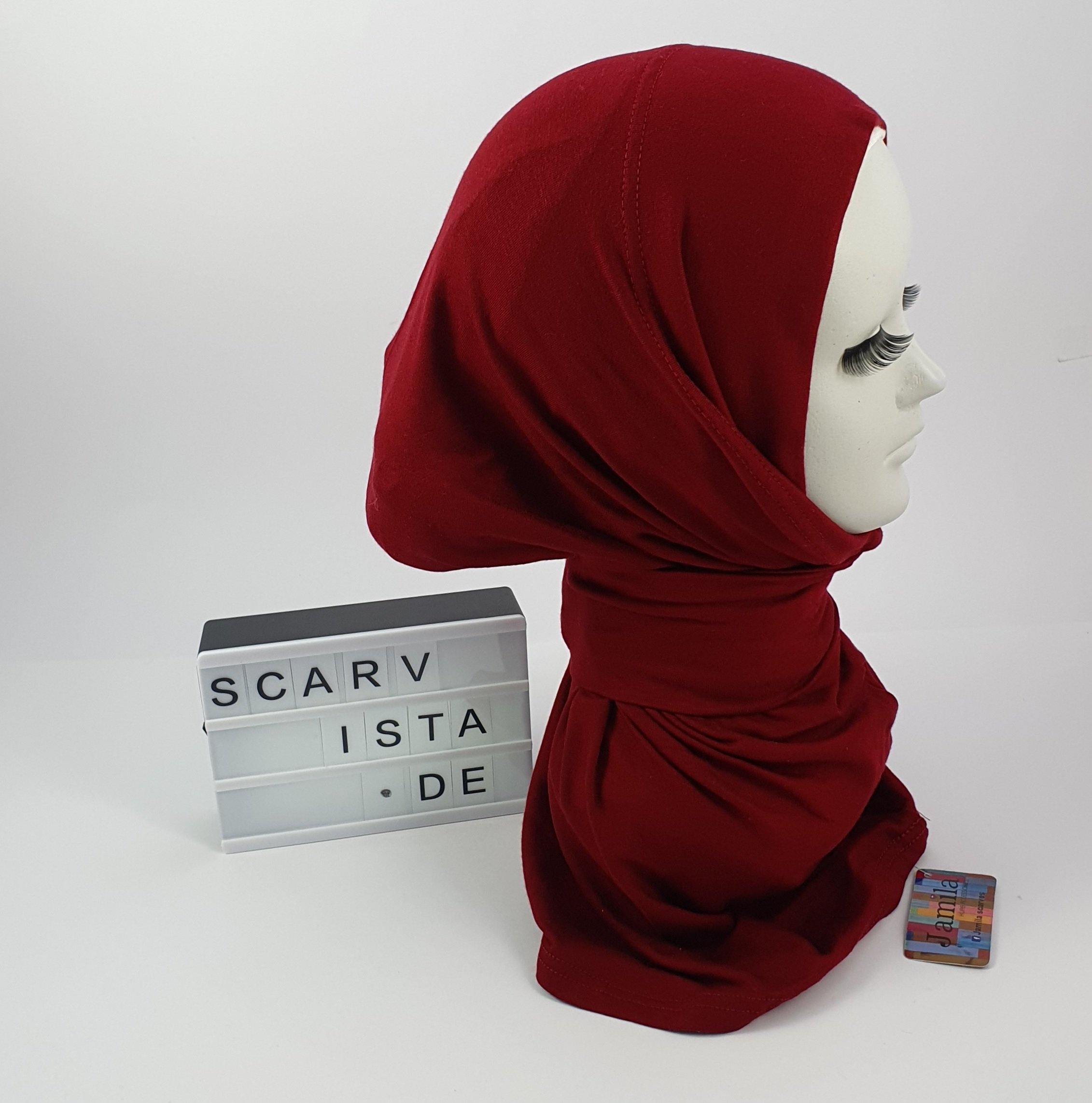 Red Kuwaiti Hijab - Scarvista