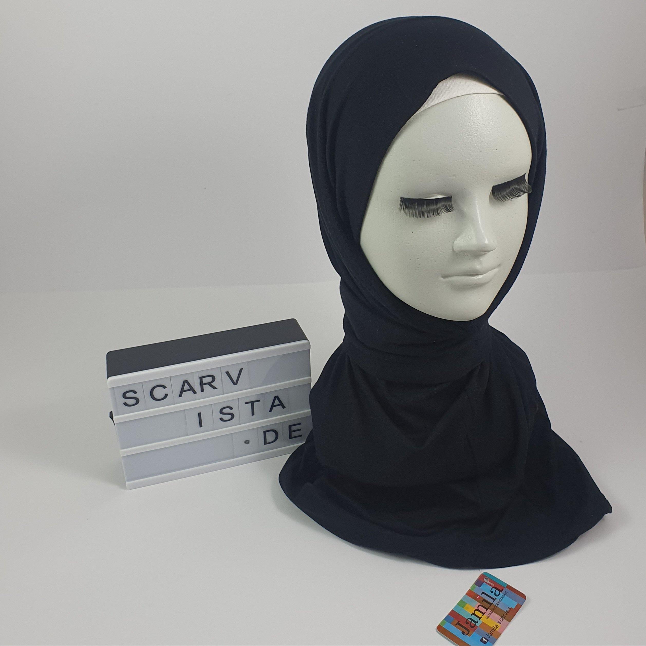 Black Kuwaiti Hijab - Scarvista