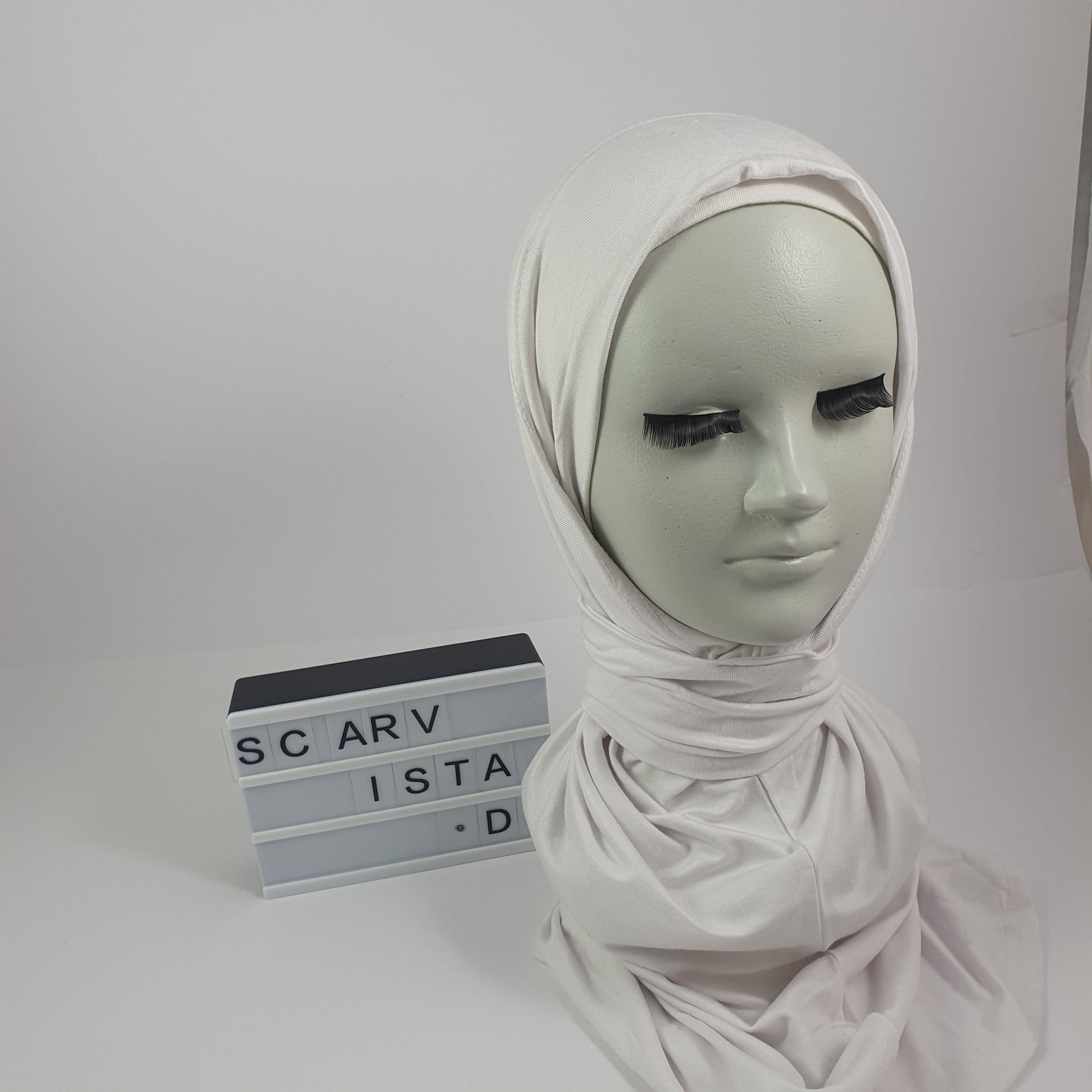 White Kuwaiti Hijab - Scarvista