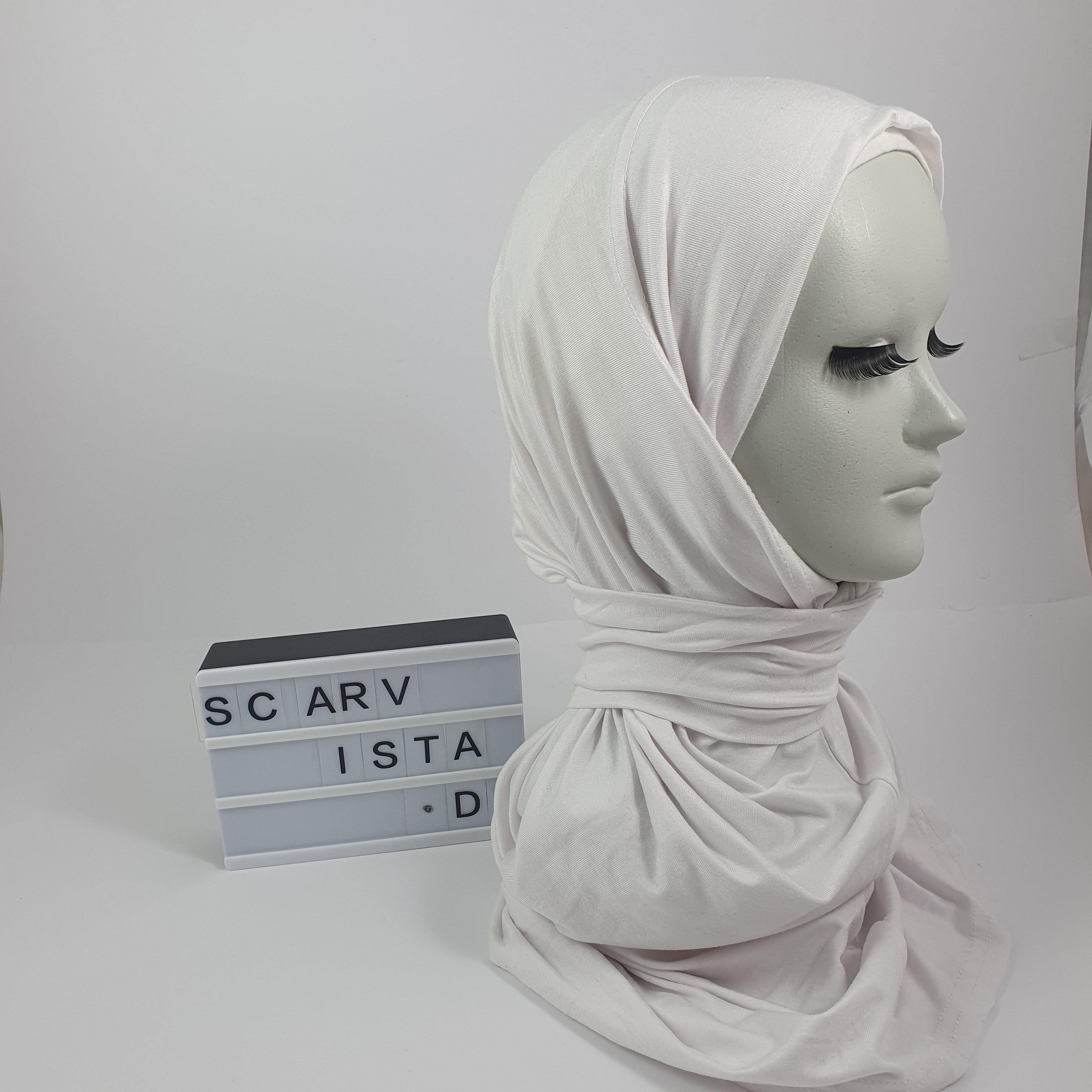 White Kuwaiti Hijab - Scarvista