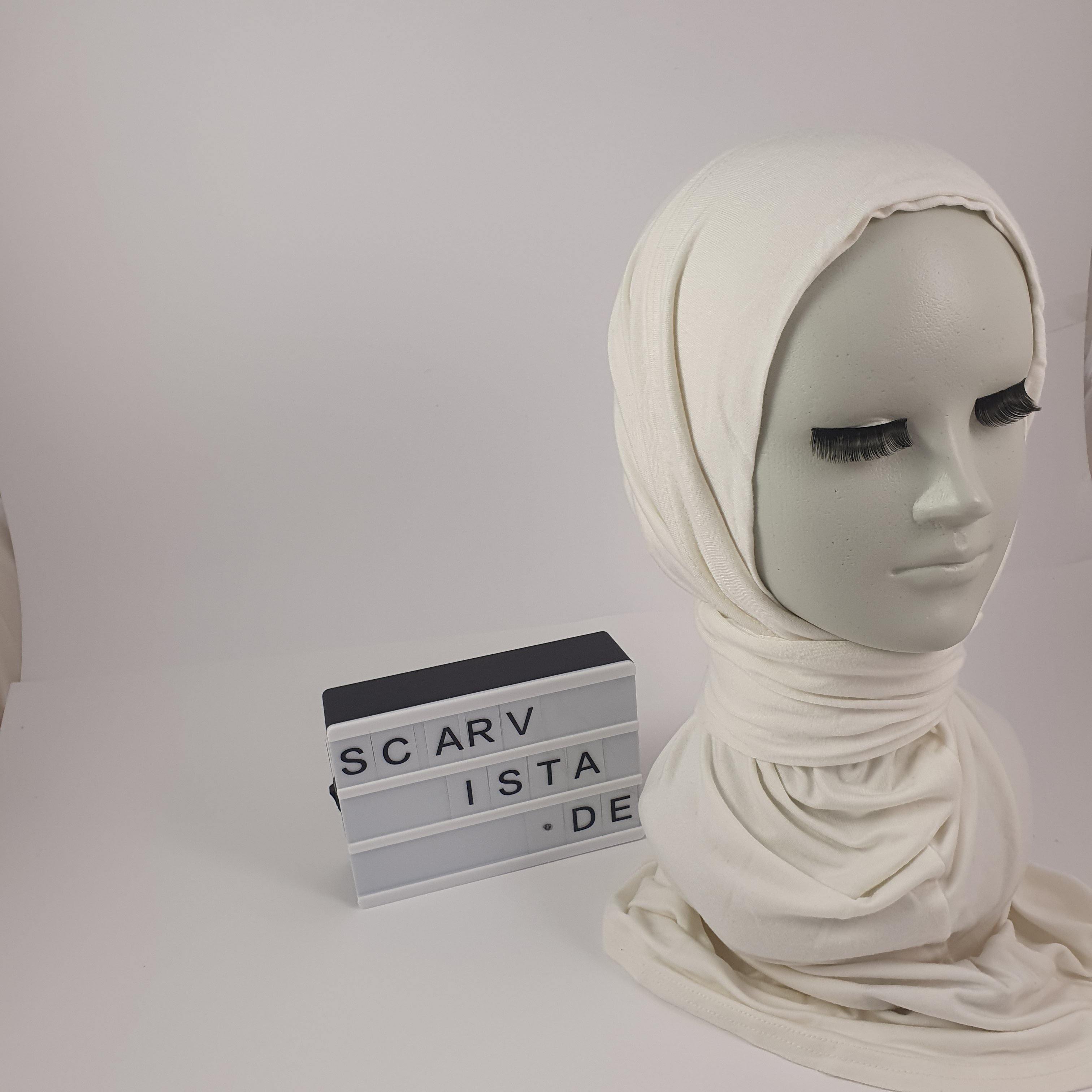 Ivory Kuwaiti Hijab - Scarvista