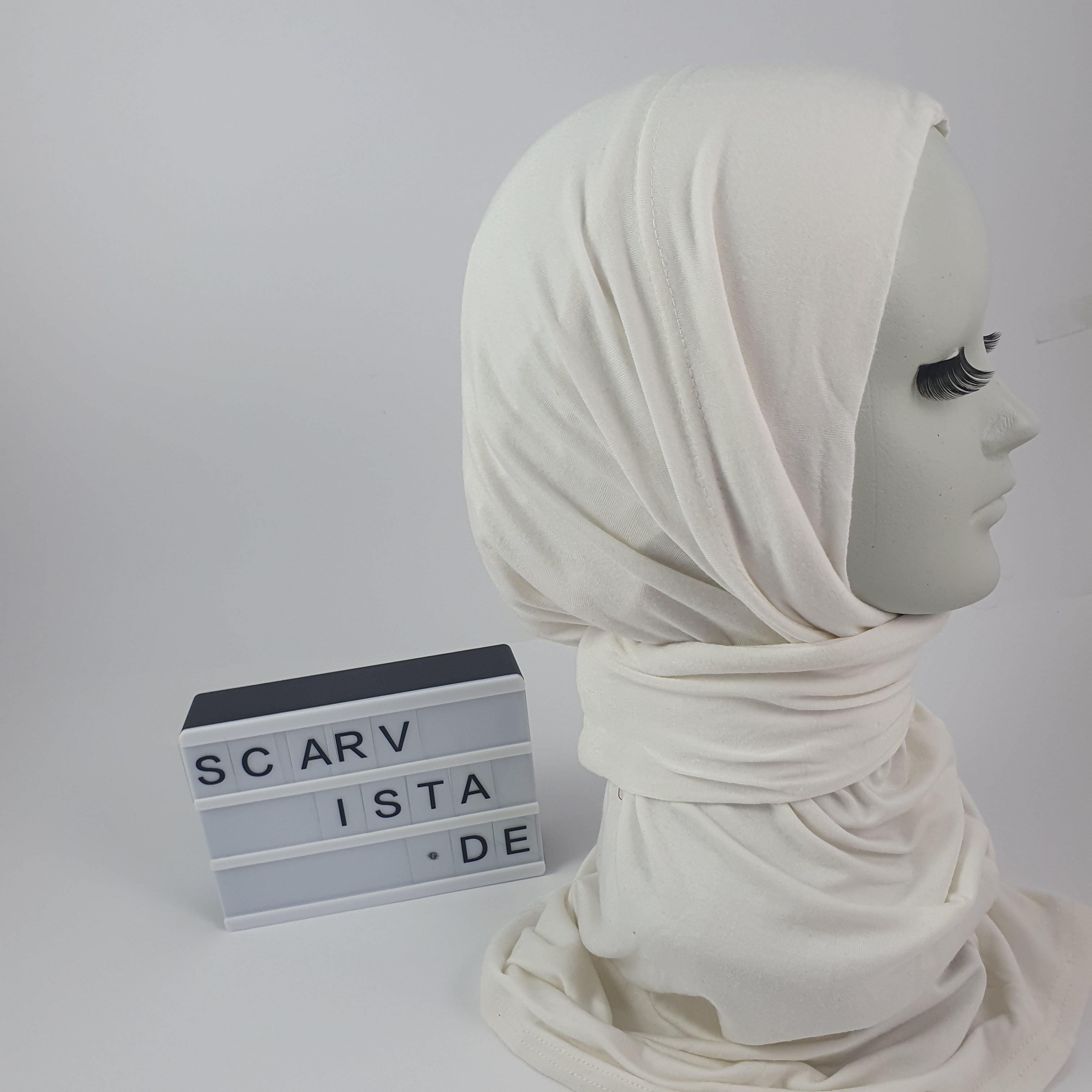 Ivory Kuwaiti Hijab - Scarvista