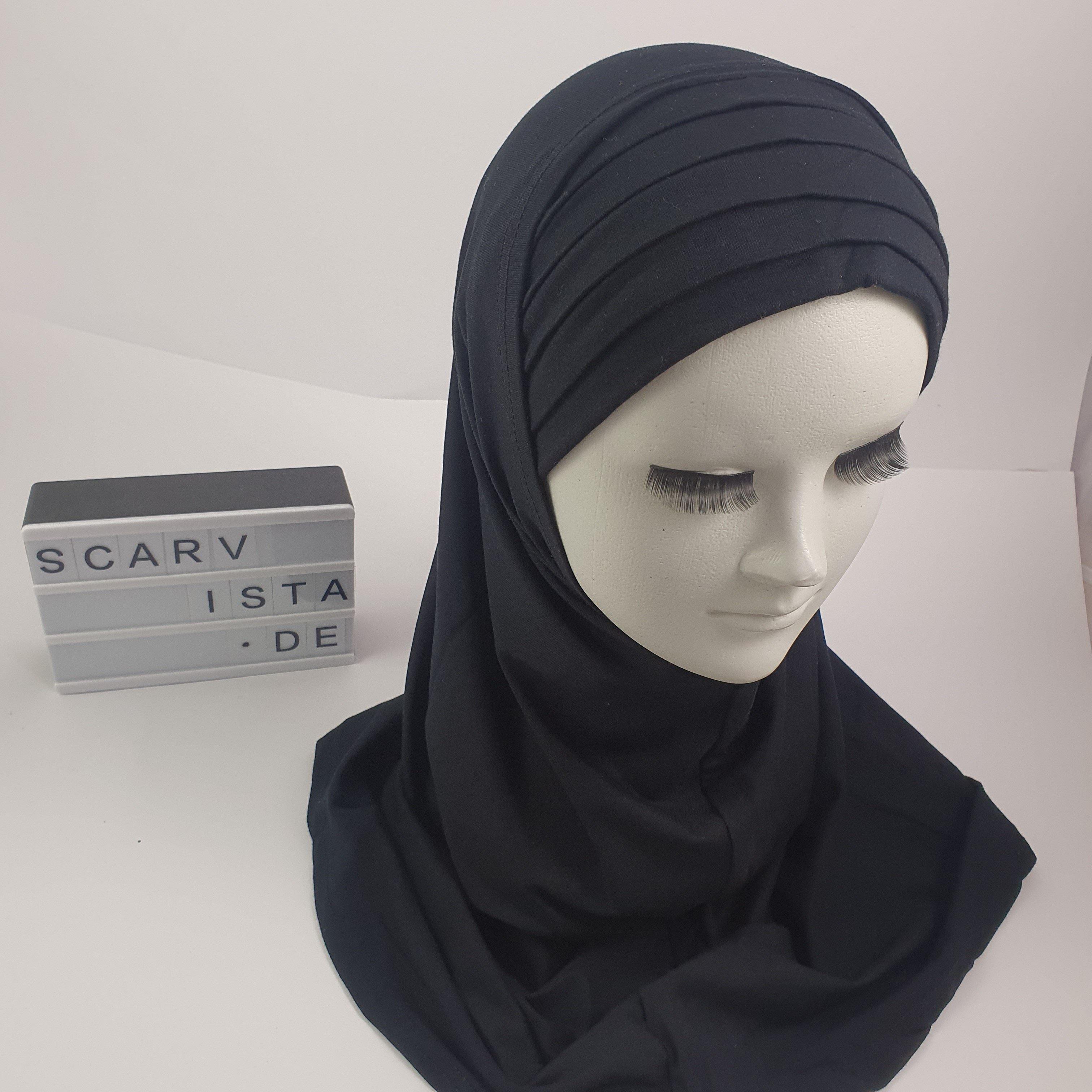 Black Hijab Two Pieces Drapia - Scarvista