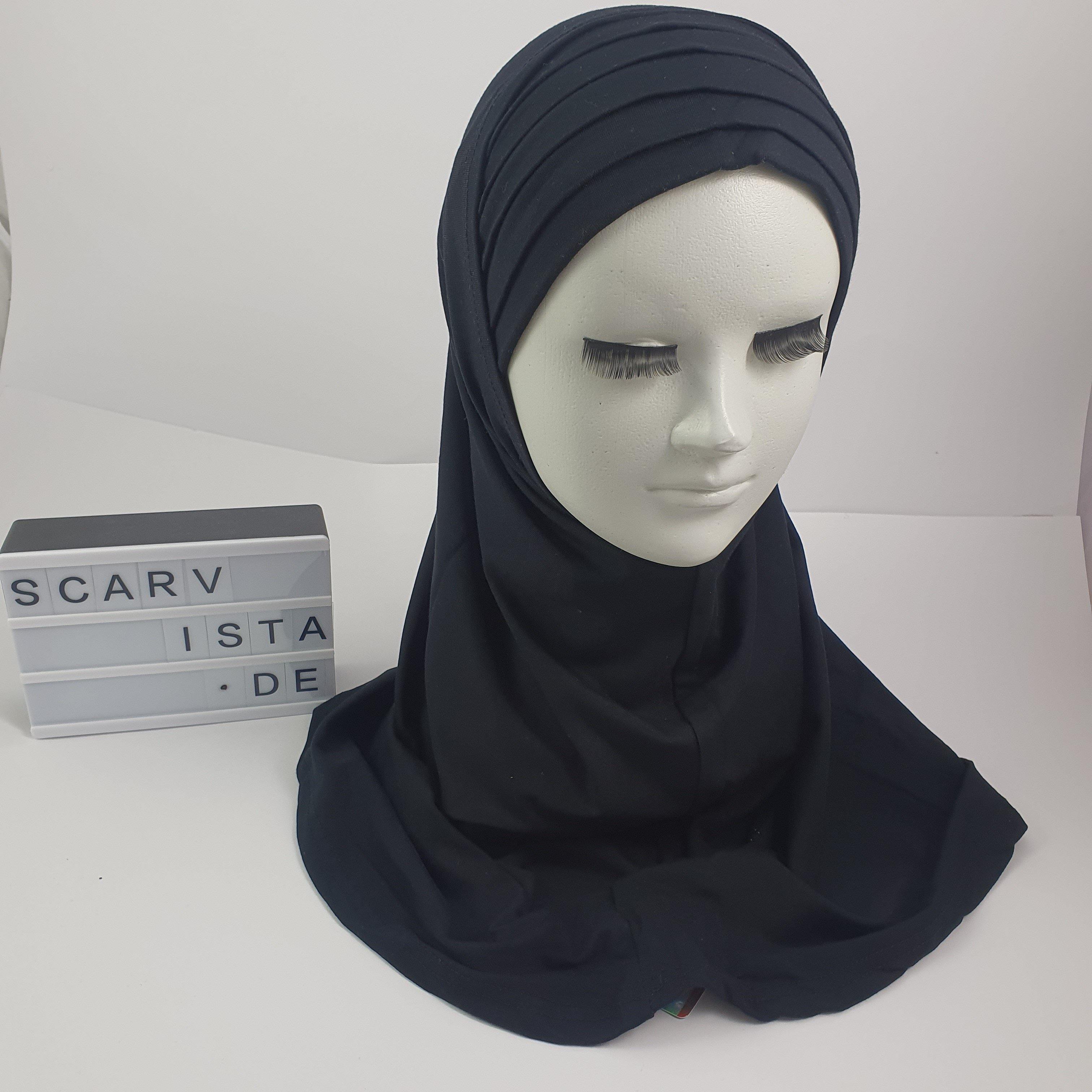 Black Hijab Two Pieces Drapia - Scarvista