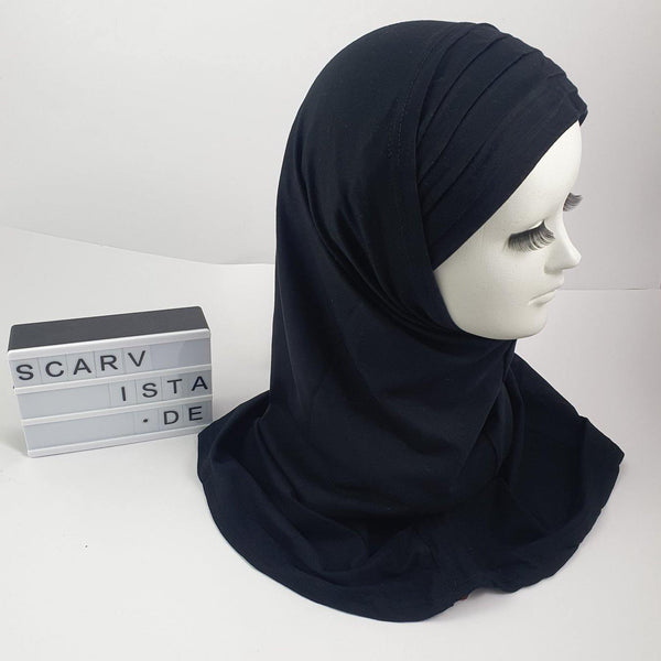 Black Hijab Two Pieces Drapia - Scarvista