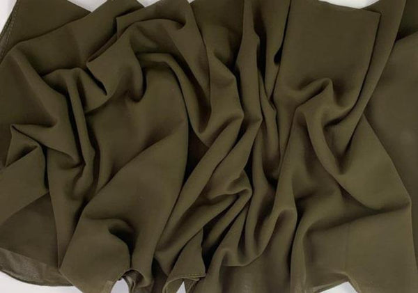 Dark Olive Premium Chiffon Hijab - Scarvista