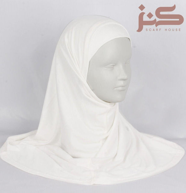 White Syrian Hijab Two Pieces - Scarvista